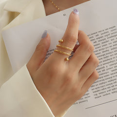 Gold-Tone Double Coil Open Ring