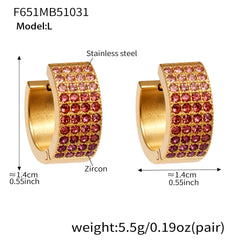 18K Gold-Plated Multi-Row Cubic Zirconia Hoops