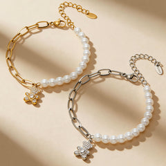 Bear & Heart Pearl-Accent Bracelets