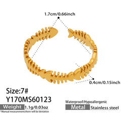 18K Gold-Plated Geometric Open Ring Designs