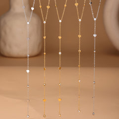 Cubic Zirconia Heart Y Necklace