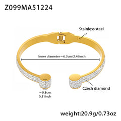 18K Gold-Plated Geometric Cubic Zirconia Cuffs