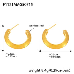 Polished Rounded Hoop Earrings