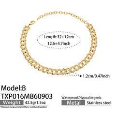 Cubic Zirconia Cuban Link Necklace or Bracelet