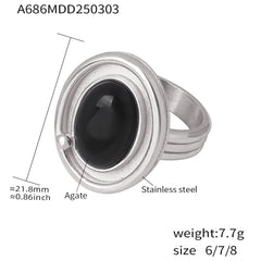 18K Gold-Plated Black Agate Jewelry Designs
