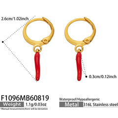 Gold-Tone Pepper, Starfish & Heart Charm Earrings