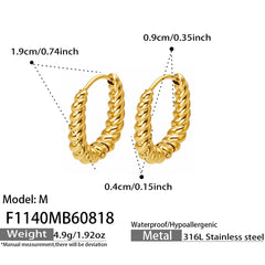 Twisted Rope Hoop Earrings