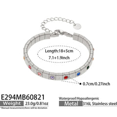 Colored Cubic Zirconia Link Bracelet