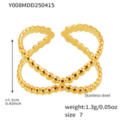 18K Gold-Plated Sculptural Open Ring Designs