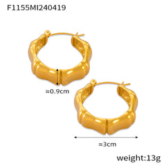 Gold-Tone Textured Geometric Hoop Designs