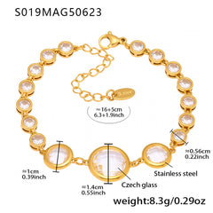 Faceted Stone Accent Anklet