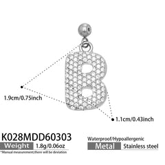 Cubic Zirconia Letter Charms & Separate Necklace Chains