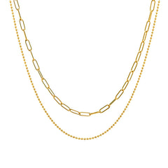 18K Gold-Plated Double-Layer Chain Necklace