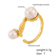 Twisted Pearl-Look Accent Ring
