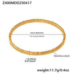 18K Gold-Plated Slim Polished Bangle Bracelet