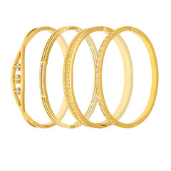18K Gold-Plated Cubic Zirconia Bangle Bracelet