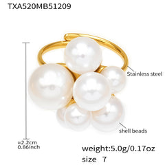 18K Gold-Plated Pearl-Look Bracelet or Ring