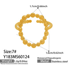 Gold-Tone Geometric Open Ring Designs
