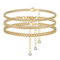 3-Piece Classic Anklet Stack