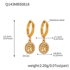 Cubic Zirconia Tree Charm Earrings