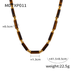Tiger Eye Bead Earrings and Necklace