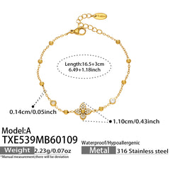 Cubic Zirconia Floral Necklace, Bracelet, Earrings & Ring