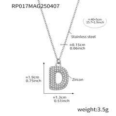 Cubic Zirconia Initial Pendant Necklace