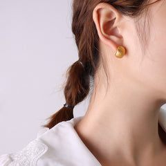 18K Gold-Plated Matte Hoop Earrings