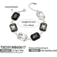 18K Gold-Plated Colored Glass Statement Jewelry