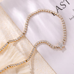 18K Gold-Plated Cubic Zirconia Star Pendant Necklace