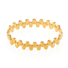 18K Gold-Plated Polished Disc Link Bangle