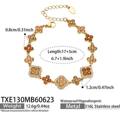 Cubic Zirconia Clover Ring, Bracelet, Earrings & Necklace