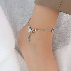 18K Gold-Plated Butterfly Charm Anklet