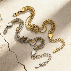 18K Gold-Plated Knotted Chain Bracelet