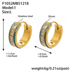 18K Gold-Plated Double-Row Cubic Zirconia Hoops