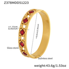 18K Gold-Plated Colored Accent Bangle Designs