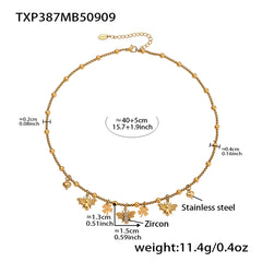 18K Gold-Plated Heart and Insect Charm Jewelry