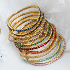 Colored Cubic Zirconia Tennis Bracelet