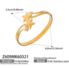 Leaf or Star Open Cuff Bracelet
