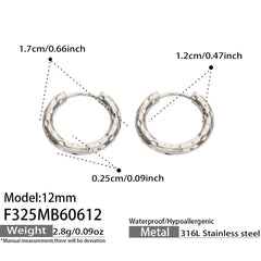 18K Gold-Plated Hammered Huggie Hoop Earrings