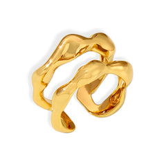 Sculptural Open Copper-Base Ring