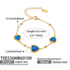 18K Gold-Plated Heart Glass Accent Jewelry