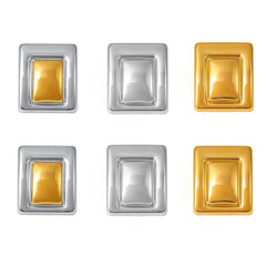 Rectangular Two-Tone Stud Earrings