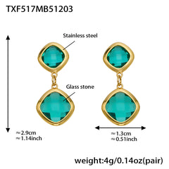 18K Gold-Plated Faceted Glass Accent Jewelry