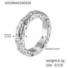 18K Gold-Plated Organic Textured Band Ring