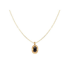 Camille Vintage-Inspired Black Agate Oval Choker Necklace