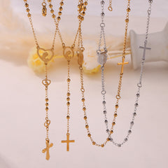 Geometric Cross or Disc Pendant Necklace