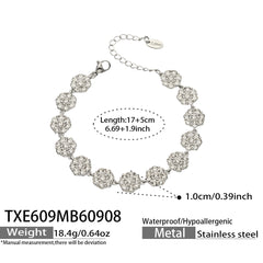Color Cubic Zirconia Flower Station Jewelry