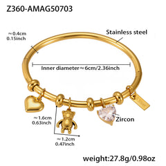 18K Gold-Plated Charm Bangle and Ring Designs