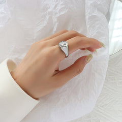Angel Relief Signet Ring